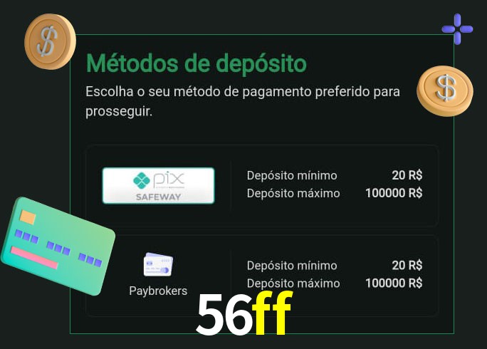 O cassino 56ff oferece uma grande variedade de métodos de pagamento